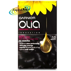 Garnier Olia 1.0 Deep Black Permanent Hair Colour No Ammonia Dye