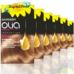 6x Garnier Olia 7.0 Dark Blonde Permanent Hair Colour No Ammonia Dye