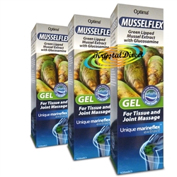 3x Optima MusselFlex Tissue and Joint Massage Gel 125ml With Glucosamine