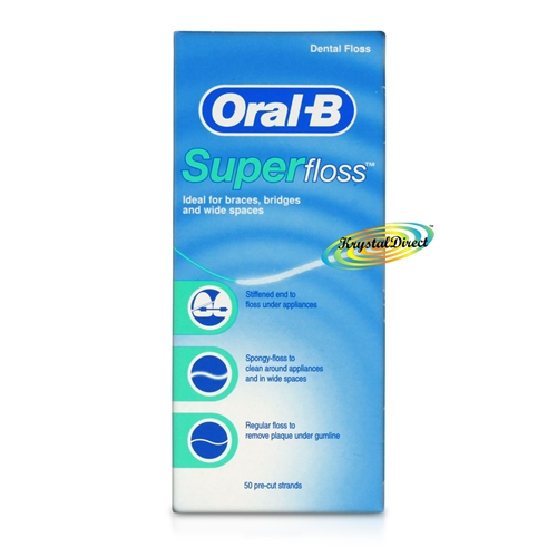 Oral B Waxed Dental Super Floss Braces Bridges Wide Spaces