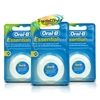 3x Oral B Essential Waxed Dental Floss Mint 50m