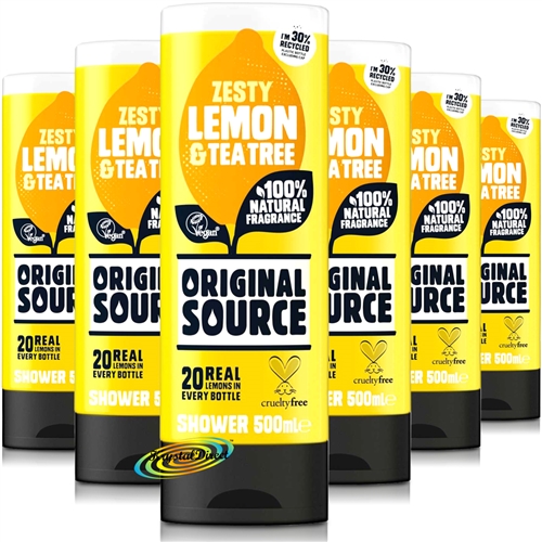 6x Original Source Zesty Lemon & Tea Tree Shower Gel 500ml