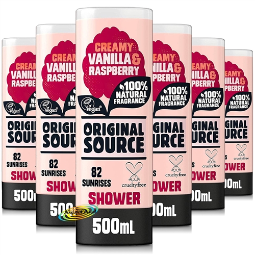 6x Original Source Creamy Vanilla & Raspberry Shower Gel 500ml