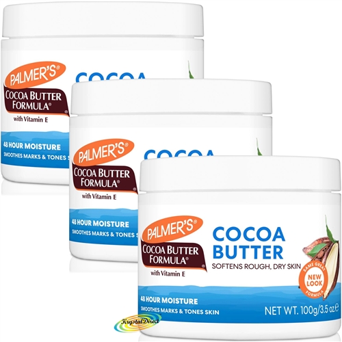 3x Palmers Cocoa Butter Original Solid Formula Cream Vitamin E 100g