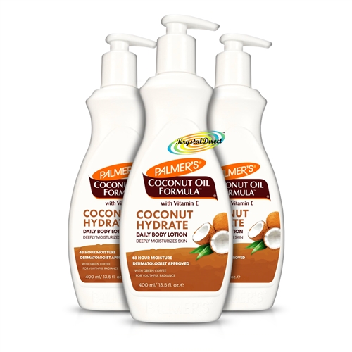 3x Palmers Coconut Oil Hydrate Daily Body Lotion Vitamin E 400ml
