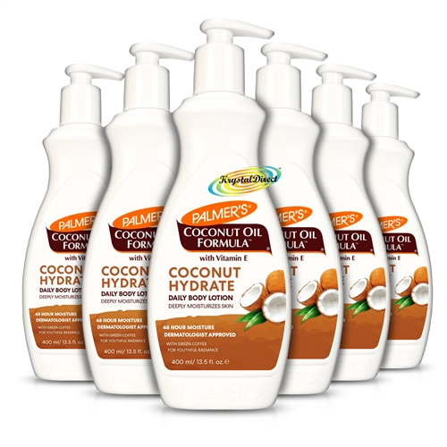 6x Palmers Coconut Oil Hydrate Daily Body Lotion Vitamin E 400ml