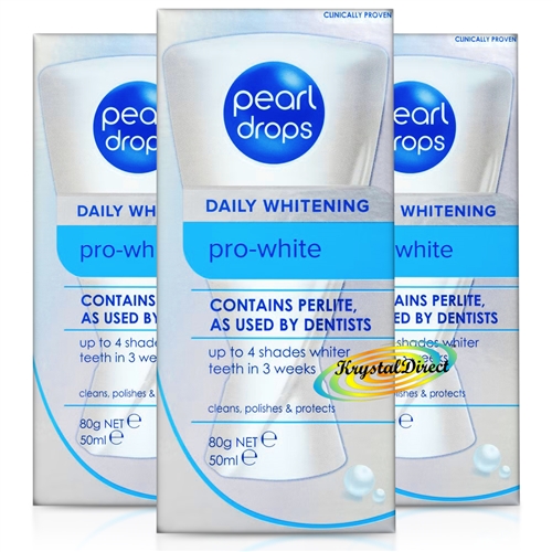 3x Pearl Drops Daily Pro White Whitening Stain Removal Perlite Toothpolish 50ml