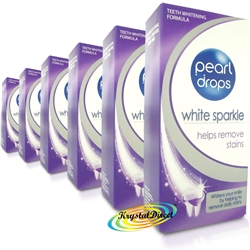 6x Pearl Drops White Sparkle Stain Removing Teeth Whitening Toothpaste 50ml