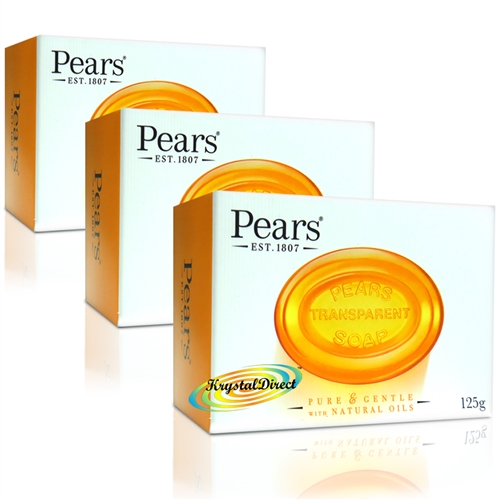 3x Pears Pure & Gentle Transparent Bar Soap With Natural Oils 125g