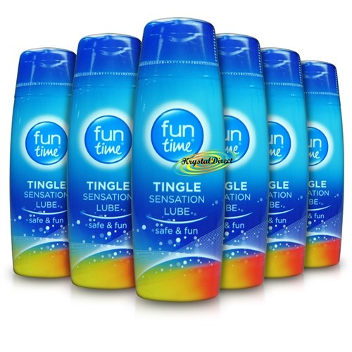 6x Fun Time Tingle Stimulating Lube Water Based Intimate Lubricant 75ml Discreet Packaging