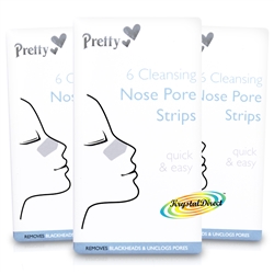 3x Pretty Smooth Cleansing Nose Pore Strip Blackhead Removal Unclog Pores