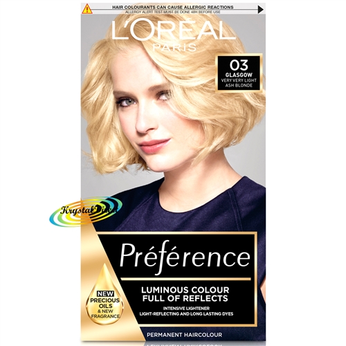 Loreal Preference 03 Glasgow Very Very Light Ash Blonde Permanent Hair Colour