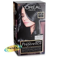 Loreal Infinia Preference 1.07 Florence BLACK Permanent Hair Colour Dye