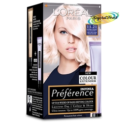 Loreal Preference 11.21 Ultra Light VERY VERY LIGHT PEARL BLONDE Hair Colour Dye