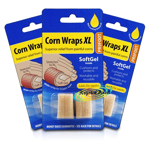 3x Profoot Gel Corn Wraps XL Cushions Comforts Toe Protection Relief From Corns