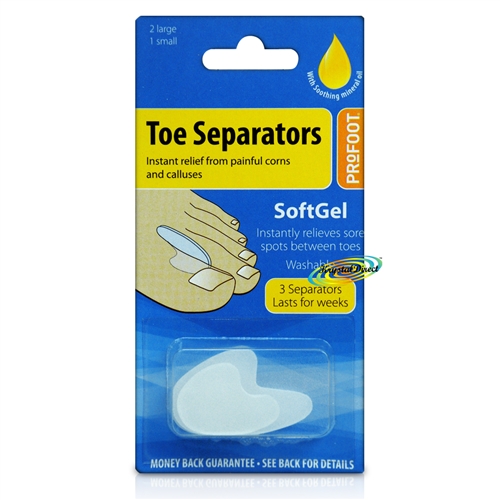 Profoot Soft Gel Toe Separators Corns Calluses Sore Spot Rubbing Pressure Relief