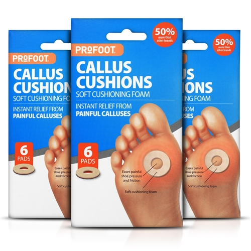 3x Profoot Instant Callus Foot Relief Super Soft Cushions 6 Pads Hypoallergenic