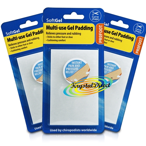 3x Profoot Soft Gel Multi Use Gel Padding Relieves Pressure Rubbing Friction