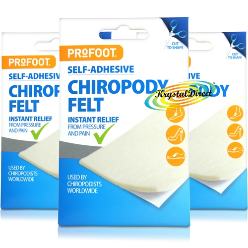 3x Profoot Chiropody Felt Instant Pressure Pain Relief Soft Self Adhesive Padding