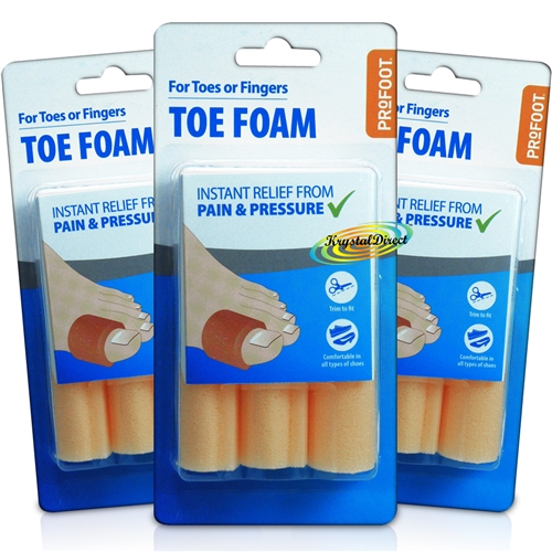 3x Profoot Tubular Foam Instant Pain & Pressure Relief For Toes And Fingers
