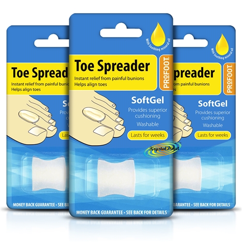 3x Profoot Soft Gel Toe Spreader Align Toes And Bunion Pain Soften Prevent Corns