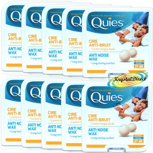 10x Quies Protection Auditive Wax Earplugs - 8 Pairs