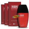 3x Rapport Red Original Eau De Toilette EDT Spray Masculine Fragrance Men 100ml