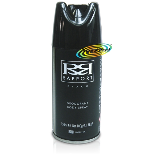 Rapport Black Long Lasting Masculine Deodorant Body Spray For Men 150ml