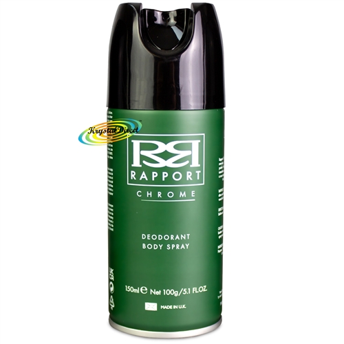 Rapport Chrome Long Lasting Masculine Deodorant Body Spray Men 150ml - Green
