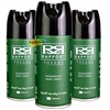 3x Rapport Chrome Long Lasting Masculine Deodorant Body Spray Men 150ml - Green