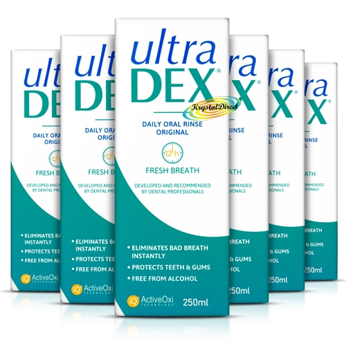 6x UltraDEX Original Daily Oral Mouthwash Rinse 250ml Alcohol Free