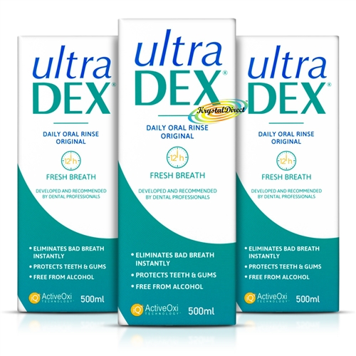 3x UltraDEX Original Daily Oral Mouthwash Rinse 500ml Alcohol Free