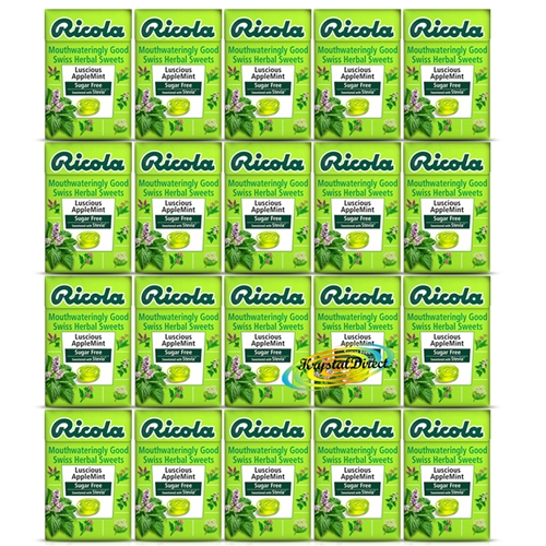 20x Ricola Luscious Apple Mint Sugar Free Natural Herbal Sweets 45g