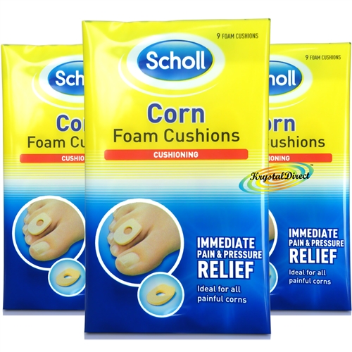 3x Scholl Corn Foam Cushions 9 Plasters