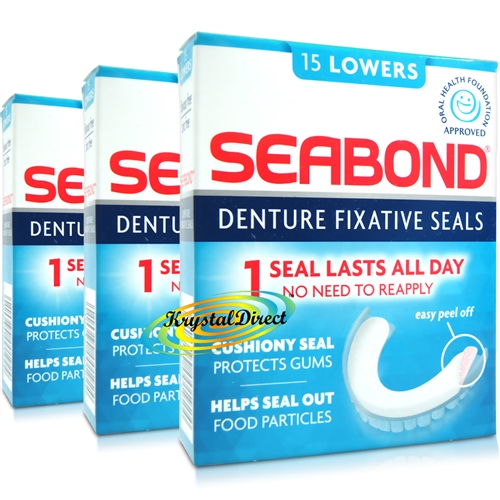 3x Seabond Gum Denture Fixative Maximum Strength Original Seals 15 Lowers