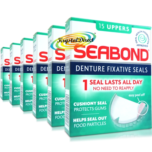 6x Seabond Gum Denture Fixative Maximum Strength Original Seals 15 Uppers