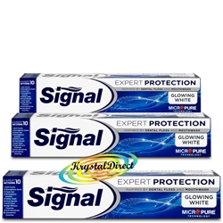 3x Signal Glowing White Expert Protection Micro Pure Technology Toothpaste 75ml