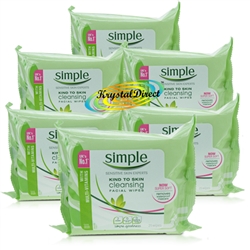 6x Simple Kind To Skin Cleansing Facial Wipes Vitamin Goodness