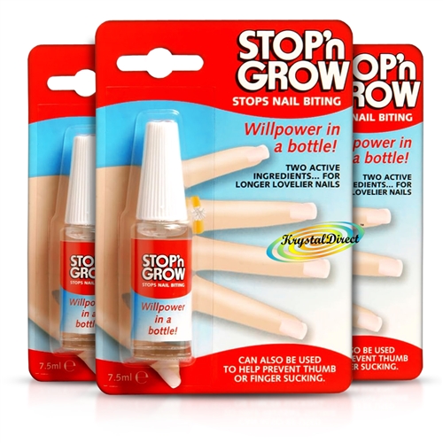 3x Stop n Grow - Stops Nail Biting - 7.5ml and Prevent thumb or finger Sucking