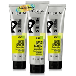 3x Loreal Studio Line Invisi Groom Taming Balm Natural Look Hair Gel 150ml