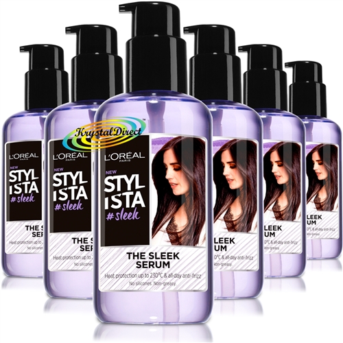 6x Loreal Stylista The Sleek Hair Styling Serum Heat Protector 200ml