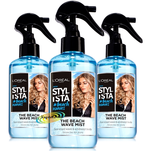 3x Loreal Stylista The Beach Wave Hair Styling Mist Salt Spray 200ml