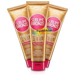 3x L'Oreal Sublime Bronze Fresh Feel Non Tinted Self Tanning Body & Face Gel 150ml