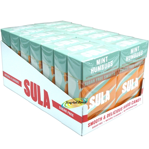 14x Sula Mint Humbugs Boiled Sugar Free Natural Flavoured Sweets Sweetener