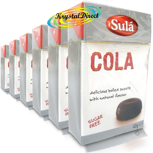 6x Sula Cola Natural Flavour Sugar Free Hard Boiled Sweets 42g