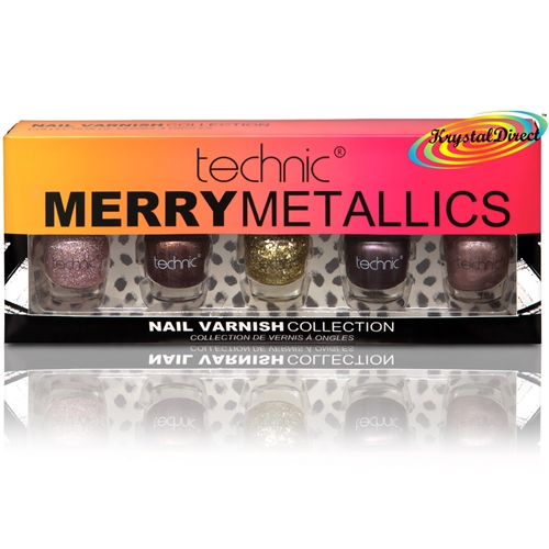 Technic Merry Metallics Nail Varnish Collection Xmas Gift Set For Her