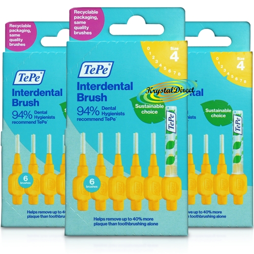 3x Tepe Interdental Brush Yellow 0.7mm ISO size 4