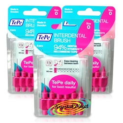 3x Tepe Interdental Brush 0.40mm Pink Size 0 6 Brushes