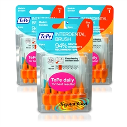 3x Tepe Interdental Brush 0.45mm Orange Size 1 6 Brushes