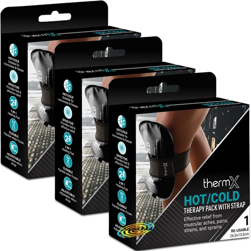 3x ThermX Hot/Cold Therapy Ice/Heating Gel Pack With Support Strap